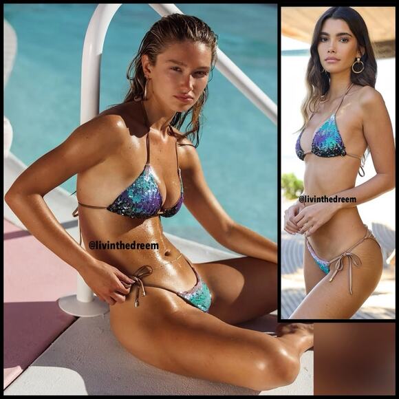 BEACH BUNNY Ariel Triangle Top & Tie Side Bottom  $298 - Picture 4 of 16